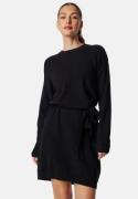 VILA Viril O-neck L/S BELT KNIT DRESS Black M