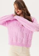 Pieces Pcneo Ls Oneck Knit Pink Lavender L