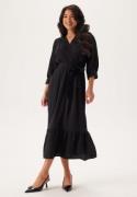 BUBBLEROOM Puff Sleeve Structured Dress  Black L