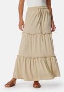 BUBBLEROOM Flounce Maxi Skirt Light beige XL