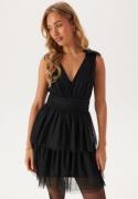 Bubbleroom Occasion Tulle Frill Short Dress Black 42