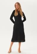 VILA Vimeriana Boatneck L/S MIDI DRESS Black Beauty XL