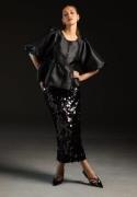 Bubbleroom Occasion Sequin Ankle Skirt Black 46