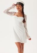 Bubbleroom Occasion Lace Sleeve Bustier Dress White 42