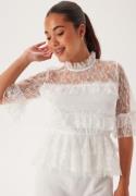 BUBBLEROOM Frill Lace Blouse White 46