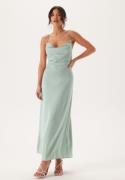 Bubbleroom Occasion Waterfall Satin Ankle dress Dusty green 34