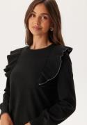 ONLY Onlama Life Ls O-neck Ruffle  Black Detail:birch XL