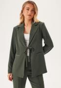 BUBBLEROOM Front Tie Structured Blazer Dark green 44