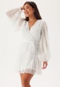 Bubbleroom Occasion Frill Balloon Sleeve Dress White XL