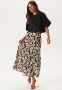 BUBBLEROOM Isa Satin Skirt Black/Patterned XS