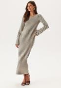 BUBBLEROOM Striped Maxi Dress Black/Offwhite M