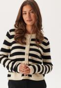 VILA Vidrea L/S O-NECK KNIT CARDIGAN Birch Stripes:black Beauty L