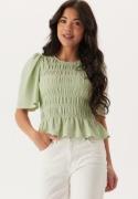 Happy Holly Butterfly Sleeve Smock Top Dusty green 48/50