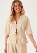 Happy Holly Soft Short Sleeve Blazer Light beige 32/34