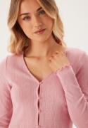 BUBBLEROOM Pointelle Cardigan Top Light pink S