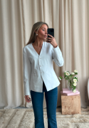 BUBBLEROOM V-neck Shaped Blazer Offwhite 34