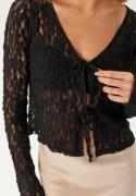 BUBBLEROOM Reversible Lace Cardigan Black L