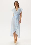 VERO MODA Vmpage S/L LONG WRAP DRESS   Airy Blue Aop:mona XS