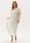 VERO MODA Vmflora Olga Ss 7/8 DRESS DRES Snow White Aop:olga XS
