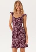 BUBBLEROOM Frill Short Dress Burgundy S