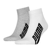 Puma Strumpor 2P Lifestyle Quarter Sock Vit/Grå Strl 39/42