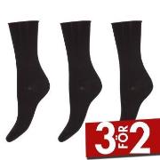 Decoy Strumpor 3P Thin Comfort Top Socks Svart Strl 37/41 Dam