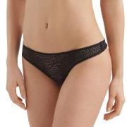 DKNY Trosor Modern Lace Trim Thong Svart nylon Large Dam