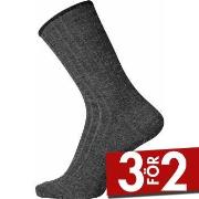 Egtved Strumpor Wool No Elastic Rib Socks Mörkgrå Strl 40/45