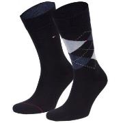 Tommy Hilfiger Strumpor 2P Men Sock Check Marin Strl 43/46 Herr