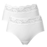 Trofe Lace Trimmed Midi Briefs Trosor 2P Vit bomull Medium Dam