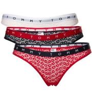 Tommy Hilfiger Trosor 3P Logo Lace Bikini Röd/svart polyamid X-Small D...