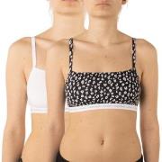 Calvin Klein BH 2P One Cotton Unlined Bralette Svart/Vit X-Large Dam