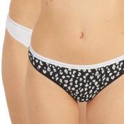 Calvin Klein Trosor 2P One Cotton Stretch Thong Svart/Vit bomull Large...