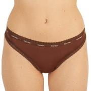 Calvin Klein Trosor Bottoms Up Refresh Thong Mörkbrun polyamid Small D...