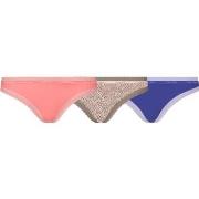 Calvin Klein Trosor 3P Bottoms Up Refresh Thongs Blå/Rosa nylon X-Larg...