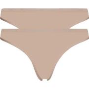 Calvin Klein Trosor 2P One Cotton Stretch Thong Beige bomull Large Dam