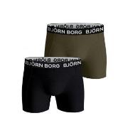 Björn Borg Kalsonger 2P Cotton Stretch Shorts 2112 Svart/Grön bomull S...