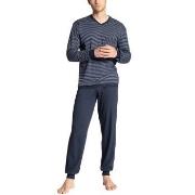 Calida Relax Streamline Pyjama With Cuff Blå bomull Large Herr