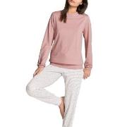 Calida Sweet Dreams Pyjama With Cuff Rosa randig bomull Large Dam