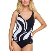 Damella Julia Basic Swimsuit Svart/Vit 48 Dam