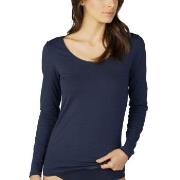 Mey Cotton Pure Long-Sleeved Top Midnattsblå bomull 46 Dam