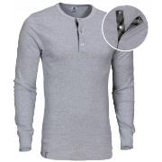 Dovre Organic Cotton Grand Dad Rib Shirt Grå ekologisk bomull Large He...