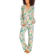 PJ Salvage Playful Prints Pyjama Grön blommig X-Small Dam