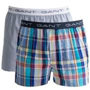 Gant Kalsonger 2P Cotton With Fly Boxer Shorts Ljusblå Rutig bomull X-...