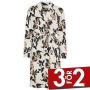 Damella Greymelange Flower Wrap Around Robe Creme X-Large Dam