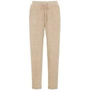 Damella Knitted Lounge Pants Beige Large Dam