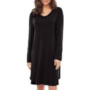 Lady Avenue Bamboo Nightdress With Long Sleeve Svart Bambu X-Large Dam