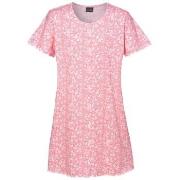 Trofe Sweet Flower Woman Dress Rosa Mönstrad bomull Large Dam