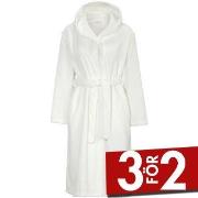 Damella Jaquard Fleece Hoodie Robe Vit polyester XX-Large Dam