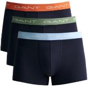 Gant Kalsonger 3P Cotton Trunks Marin/Blå bomull Large Herr